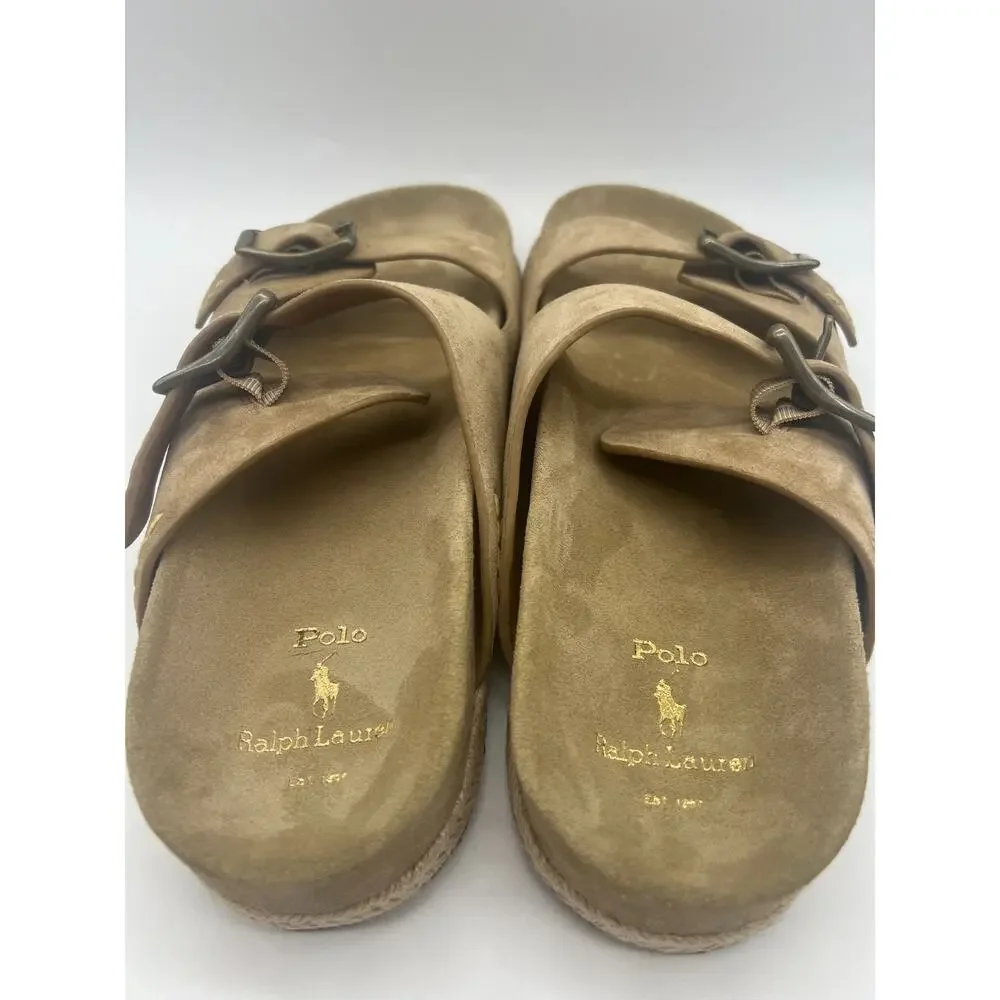 Polo Ralph Lauren Turbach Sandals Beige Suede Men Size 12D New